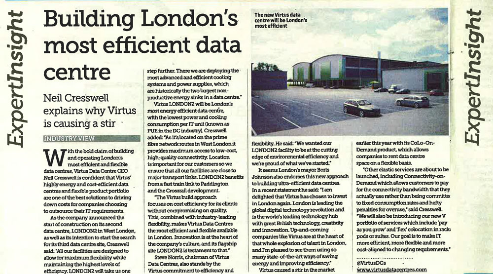Telegraph Pullout Londons most efficient data centre 1